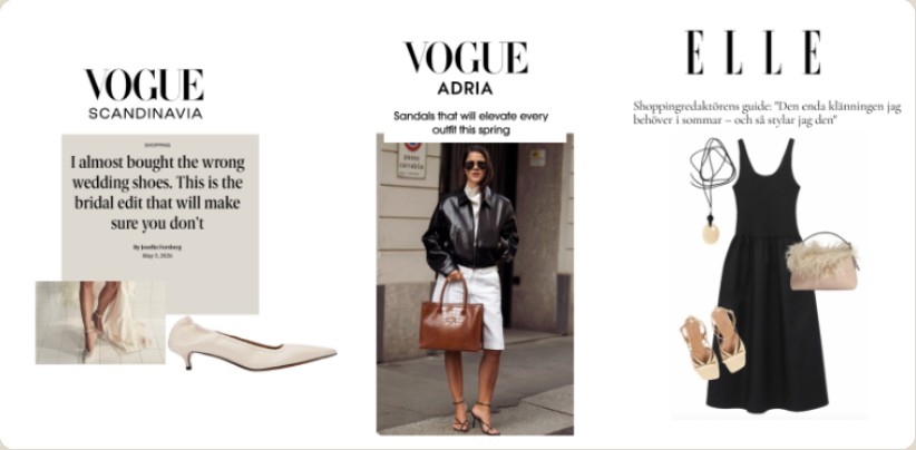 Editorial features in Vogue Scandinavia, Vogue Adria and ELLE
